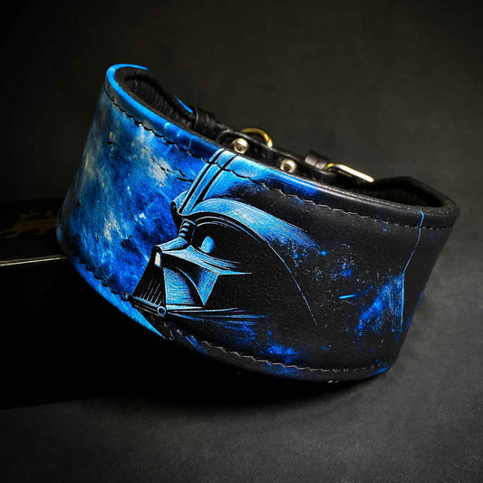 Woofyco Dark Side Darth Vader dog collar in black leather