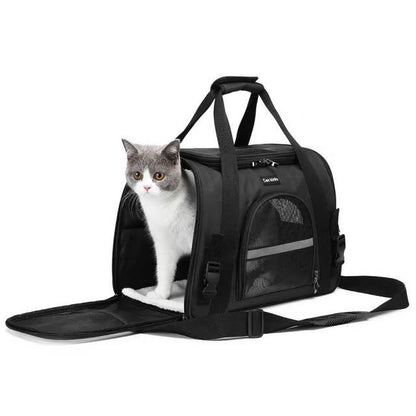 Foldable Portable Pet Carrier Bag in gray by WoofyCo