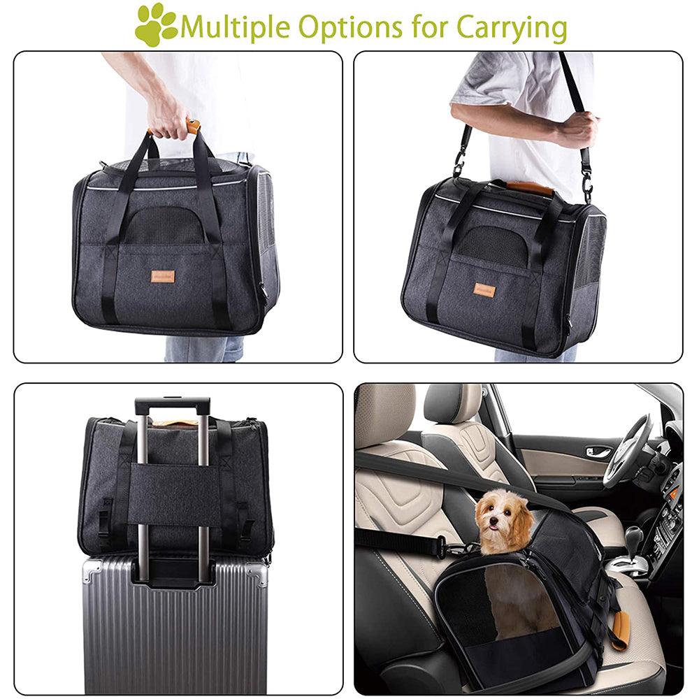 Foldable pet carrier for small dogs and cats
