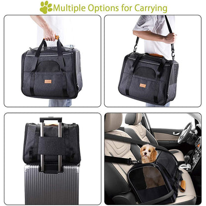 Foldable pet carrier for small dogs and cats