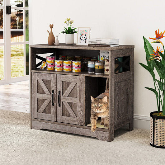 Hidden cat washroom cabinet with storage