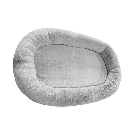 Human Haven Pet Lounger in light gray fabric