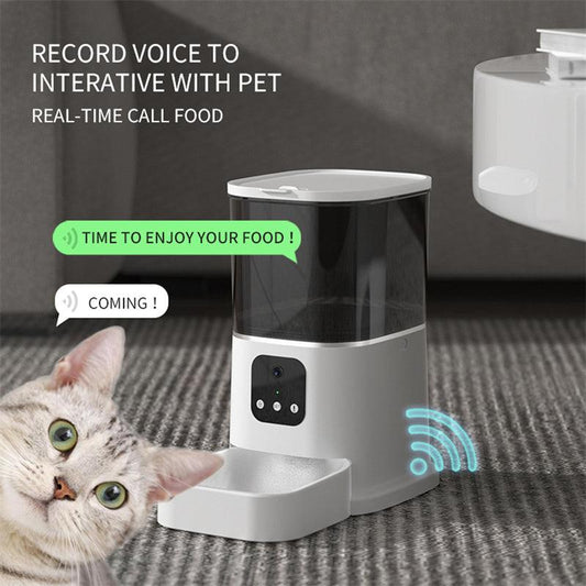 PawsConnect SmartFeeder with WiFi app control and stainless steel bowl
